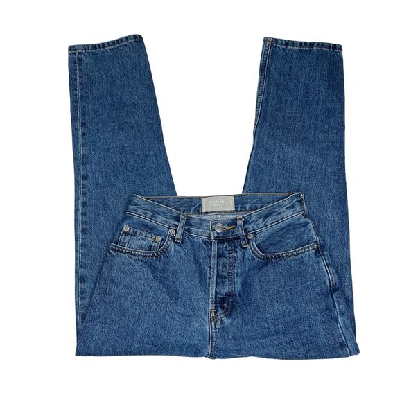 Everlane 90s Cheeky Jean Deep Atlantic Blue Organic Denim Straight Leg 23 Ankle - Picture 9 of 14